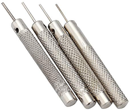 GLOGLOW Ensemble d'outils de Broches de Liaison de la Bande de Montre 4PCS, 0,9 1.0 Retonnement de Barre de Ressort Professionnel avec Aiguilles de Punch à Vis pour Le Désassemblage de