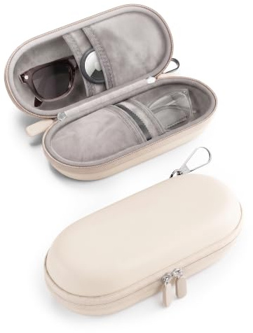 ProCase Étui Lunettes Rigide EVA Antichoc pour 2 Paires | Boîte à Lunettes de Soleil, Protection EVA Antichoc, Double Compartiment, Mousqueton et Accessoires, Format Compact