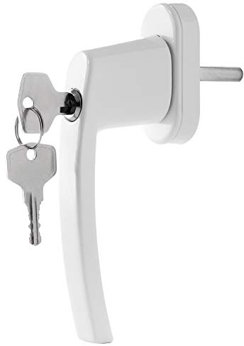 Abschließbare Fenstergriffe weiß, 10 Stück, Einzelschließend - Kindersicherung Fenstersicherung mit Schloss in Stiftlänge 35mm - Fensterschloss RAL 9016