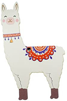 Miniblings Broche lama en alpaga en bois chameau Amérique du Sud Animal de barge Andes Blanc – Bijou fantaisie fait main I Épinglette Badge Pins, 90mm, Bois