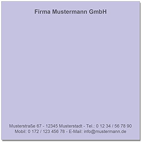 500 Notizzettel personalisiert in praktischer Zettelbox mit Stiftehalter 10 x 10 cm (violett)
