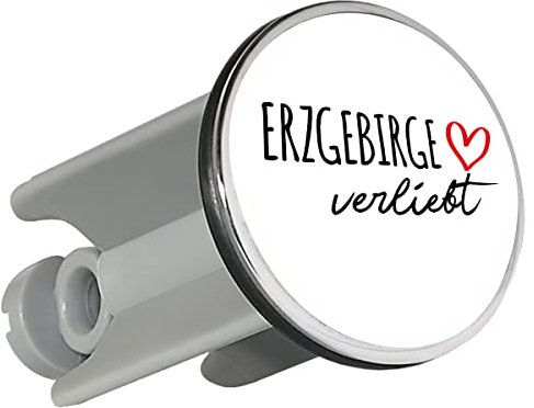 Huuraa Waschbeckenstöpsel Erzgebirge verliebt 4cm Stöpsel Größe mit Motiv deiner lieblings Region Geschenk Idee für Freunde und Familie