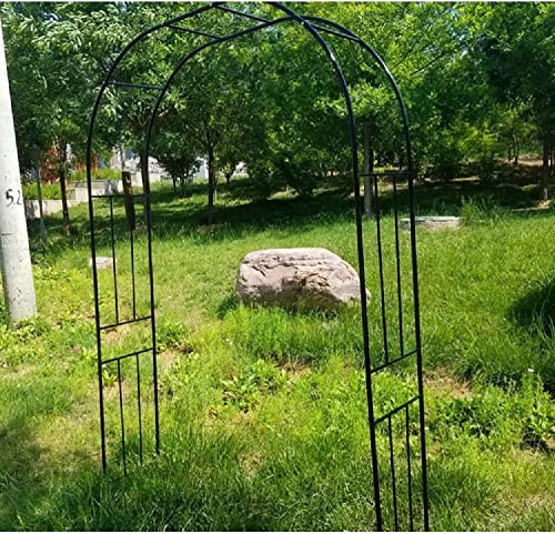 Metall Rosenbogen Tiefe 40 cm Höhe 240 cm breit 120/150/200 cm Gartenbogen Rankhilfe Torbogen massivem Rankgitter Gartentor wetterfest (B200 x H240cm, Schwarz)