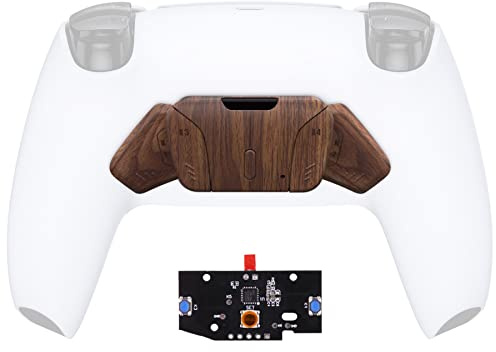 eXtremeRate RISE4 Ersatz Rück Paddles&Remapper Board für ps5 Controller Rise/RISE4 Remap Kit, Austauschbar K1K2K3K4 Back Button/PCBA Platine[KEIN Full Remap Kit]-Holz Optik