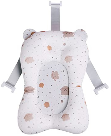 Baby Badekissen Baby Badewanne Kissen,Neugeborene Kleinkind Babywannensitz Badematte mit Sicherheitsgurt,Antirutsch Badewannenkissen Badewanne Unterstützung Badezubehör für Babys von 0-12 Monaten