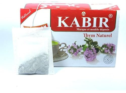 The Kabir infusion de thym puissant et 100% naturel, tisane, antioxydant, digestion, sexualité, tonifiant, saveur miel, boîtes de 12 sachets (12)