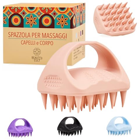 Beauty’s Cult Spazzola Massaggiante Cuoio Capelluto in Silicone Monopezzo – Igienica, Antirottura e Atossica – Stimola la Circolazione e la Crescita dei Capelli – Per Testa e Corpo