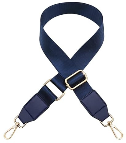 Enfärgad väskrem breda fickor väskband 80–130 cm justerbar axelrem för handväskor 3,8 cm bred axelrem axelrem axelrem herr väskrem dam tillbehör – blå