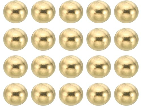 PATIKIL M3x0.5 Gewinde Hutmuttern Knopf 20 Pack Messing Kugel Lampe Dekoration Schraubkappen Mutter Abdeckmutter für Möbel Beleuchtung oder Basteln Projekt 10mm