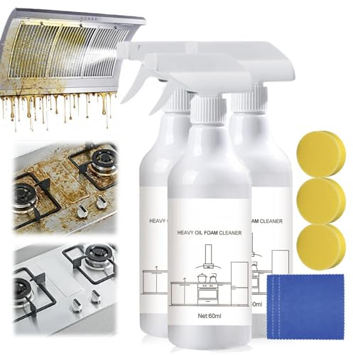 Spritzschaumspray, 60 ml Spritzschaumspray-Ofenreiniger, Neu Spritzschaumspray-Tabletten und Sprühflaschen-Ofenreiniger, Mehrzweck-Spritzschaumspray-Allzweckreiniger für die Küche (3PCS)