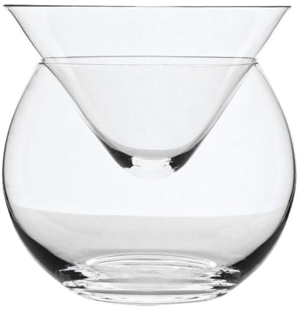 Luxshiny Glass Caviar Chiller Bowl with Ice Chamber 5.75Oz Double Layer Transparent Shrimp Cocktail Server for Appetizers Desserts and Salads