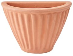 Garden Italia Vasi - GERLA Vaso a parete/basket centorighe Lato 31 cm alt.21 cm Made in Italy 100% riciclabile - Vaso in resina color IMPRUNETA- Leggero - antiurto