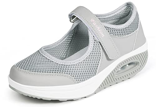 Orthopediska Sneakers för Kvinnor, Promenadskor Med Luftkudde, Halkfria 35-42 EU, Grå, 40 EU