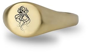 ANEMONE JEWELRY Tribal Quallen Siegelring - Personalisierte Aquatische Ring - Geschenk für Sie - Niedliche Ring