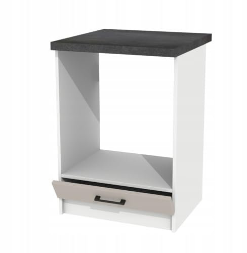 Laclar Unterschrank mit Arbeitsplatte für Backofen 60 cm – robust funktional, ideal für Standard-Backöfen mit verstellbaren Fronten einfach zu montieren inklusive Arbeitsplatte District Dark A785 RS