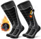 Stoeury 2 Paar Merinowolle Skisocken Herren Damen, Gepolsterte Skisocken, Bequeme Snowboard Socken, Warme Skistrümpfe, Thermosocken Wintersocken für Skifahren, Langlauf, Snowboarden, Grau, L