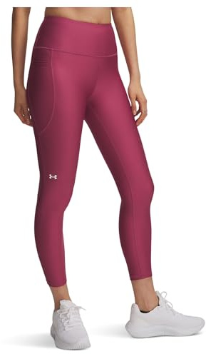 Under Armour Mujer Tech Hi Ankle Leg, Leggings Deportivos hasta el Tobillo súper Ligeros, Pantalones de Gimnasio elásticos con Cinturilla Antideslizante y Bolsillo lateralFuchsia Dusk / / White,LG