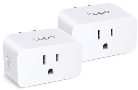 TP-Link Tapo Smart Plug Mini, Matter Compatible, Compatible with Alexa, Google Home & Samsung SmartThings, Energy Monitoring, 15A, UL Certified, 2.4G Wi-Fi Only, Tapo P110M(2-Pack)