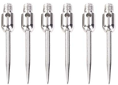 TTTLLNN 6 Stück Professionelle austauschbare Stahlspitze 2BA Gewinde Darts Nadel Zubehör Stahlspitzen Spitzen Silber Golden Darts