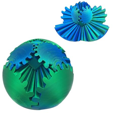Gear Ball Boule d'engrenage imprimée 3D, régule la tension, sphère rotative portable pour le stress, la peur et la relaxation pour adultes et enfants (7,9 cm #18)