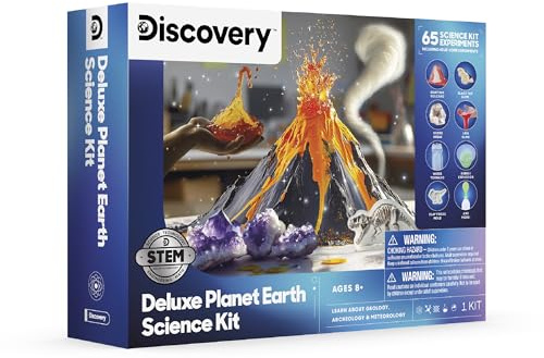 Discovery™ Planet Earth Science Kit – 65 Experiment STEM Lab for Kids| Includes DIY Volcano, Tornado, Fossils, Crystals, & Slime| Geology, Chemistry & Archeology Learning Toy|Educational Gift| Ages 8+