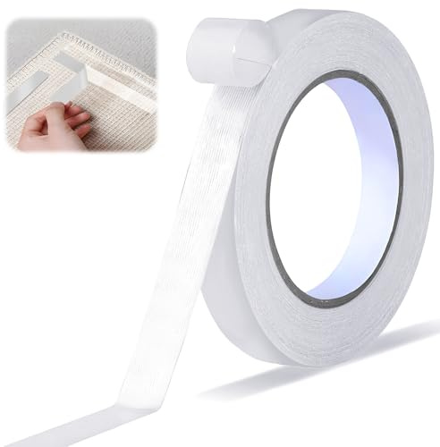 Double Sided Fabric Tape, 65.62FT Double Sided Tape Heavy Duty for Clothes, Multifunctional Double Sided Mounting Tape, Double Sided Carpet Tape, Fashion Tape for Office Wall Floor Carpet Mat Craft