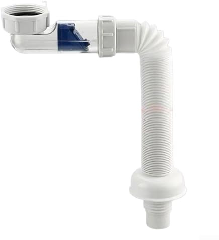 TDCuizent Sifone flessibile tubo di scarico G1-1/2 pollici tubo di scarico 28-88 cm estensibile ABS antiodore nucleo rotante a 360° Fit 40-50 mm cucina bagno WC impianto idraulico antiruggine bianco