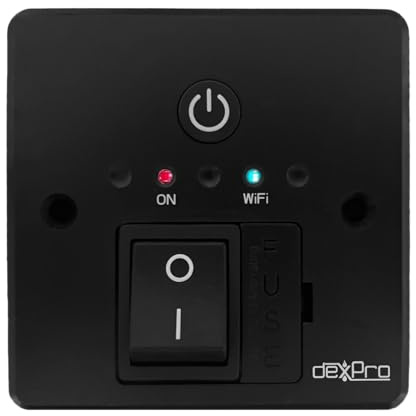 DeXpro WiFi Smart Fused Spur Switch, 13A, 2.4GHz, Compatible with Alexa and Google Assistant, Black