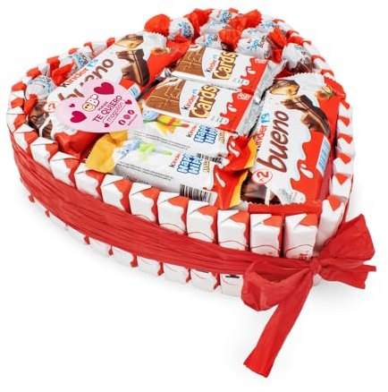 BELROS Tarta Surtida de Chocolates con Forma de Corazón. Más de 50 chocolatinas. Especial San Valentin. Idea para Regalo Romantico, Navidades, Ocasión Especial. Ideal para Parejas, Dia de la Madre