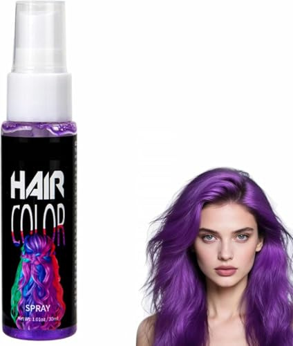 Spray Colorant Capillaire Temporaire,Spray de Coloration Temporaire pour Cheveux Lavable,Temporary Hair Color Sprays pour Homme et Femme,Sprays de Coloration pour Fête,Halloween,Carnaval,Noël (Violet)