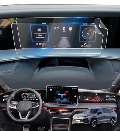YEE PIN Pack of 2 Screen Protectors Compatible with VW Tayron SUV 2025 2026 2027 10.25 Inch Digital Cockpit Screen, for Tayron SUV Nano PET 6H Anti-Scratch Protective Film Accessories