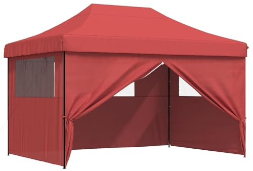 vidaXL Tenda Party Borgogna 279 x 410 x 315 cm Tessuto Oxford, Tendone per Giardino e terrazza, rifugio per Eventi, Gazebo all'aperto Portatile, Tenda Resistente ai Raggi UV, Montaggio Veloce, Resist