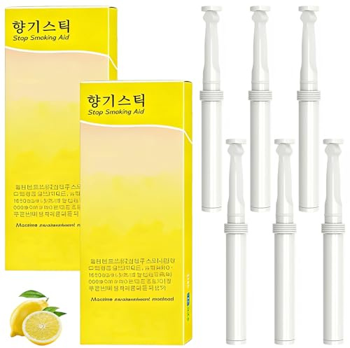 OPVYAEU 6er-Pack Lemon Inhalator – Aromatische Atemsticks als gesundes Hilfsmittel, Inhalator für Entspannung, Stressabbau, Atemfrische, gesunde Gewohnheiten, Zuhause, Büro & unterwegs