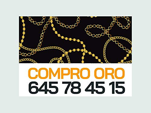 Oedim 12 Carteles de Compro Oro 90x60cm | Fabricado en Polipropileno | Artículos para Inmobiliarias y Particulares | Señalética Elegante, Moderna | 100% Personalizable |