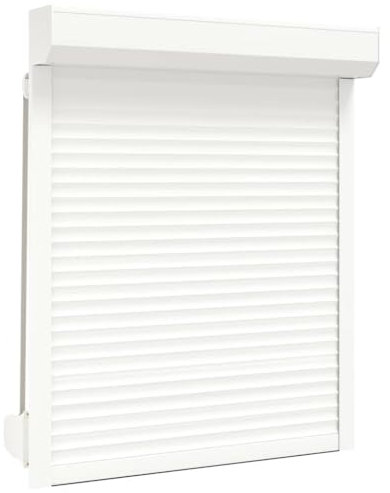 vidaXL Rollladen Gute Wärme- und Schalldämmung Rollladenpanzer Behang Rolladen Rolladenbehang Vorbaurollladen Vorbaurolladen Aluminium 100x120cm Weiß