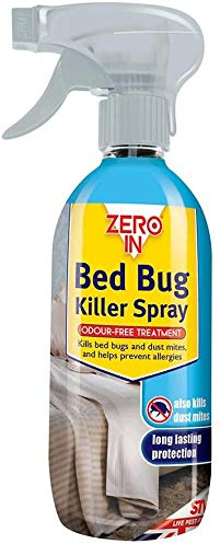 2 X Bed Bug Killer Spray, Long-Lasting, Solvent-Free, Odourless, Water-Based Household Treatment, Kills Bed Bugs and Dust Mites 500 ml - Clear