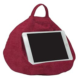 Rooms By Me Cranberry Tablet Stand Cushion for Tablets, eReaders, Smartphones and Books with Accesories Pocket | UK Made | Over 50 Designs