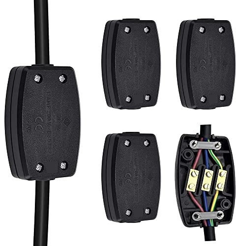 Neikafan 4 Pcs Boîte de Jonction en Polypropylène Boite Raccordement Commode Connecteur de Câble Electrique Réutilisable pour Appareils Electrique Fils(13A 250V)