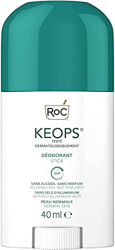 RoC - KEOPS Stick Déodorant - 24 Heures d'Efficacité - Pour Tous les Types de Peau - Sans Alcool, Sans Parfum et Sans Sels d'Aluminium - 40 ml