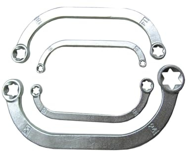 OC-PRO Clés à Œil Torx Courbées E6 à E24, 4 Pièces