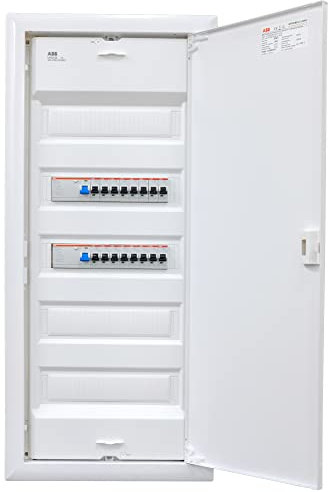 ABB UK660N4 Répartiteur à paroi creuse 5 rangées avec bloc de serrage avec bloc de serrage ABB 2 x FI 4 broches + 16 x LS B16A