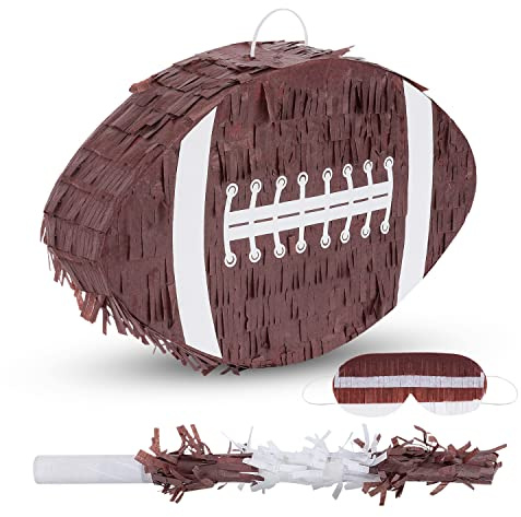 Birchio Fußball Pinata Bundle mit Augenbinde und Schläger (40,6 x 25,4 x 10,2 cm), Fußball-Piñata für Jungen, perfekt für Geburtstagsfeier, Sport-Mottoparty, Dekoration