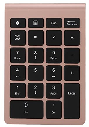 DOACT Teclado Numérico Inalámbrico Bluetooth USB Recargable Teclado Numérico Turquesa para Laptop Sunreed Rosa Portátil con Mouse Macbook Teclado Gugxiom Oro 00 Rosa Mac Air iPad (Oro Rosa)