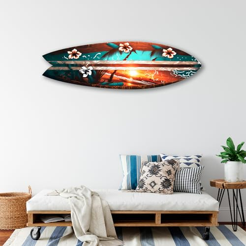DECLINA, Wanddekoration, Surfbrett, Surfbrett, Surfbrett, Surfbrett, Surfbrett, dekorativ, Hawaiianische Flucht, tropische Flucht, 100 x 30 cm
