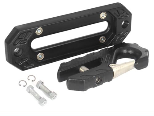 Keazet 40CR Steel Hawse Fairlead with Magnetic Mount & Tow Hook - 20,000LBS Capacity, 10 (254mm) Forged Winch Fairlead for Off-Road Recovery, Anti-Tilt Design Fits SUV/Truck/ATV (Black)