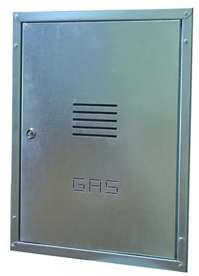 Puerta empotrada para contador de gas con marco galvanizado h60 l45