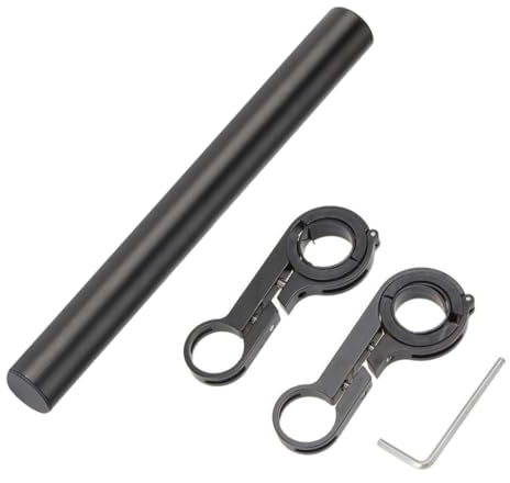 Extension de guidon professionnelle de 20 cm - Support double pour vélo - Accessoire d'extension (noir)