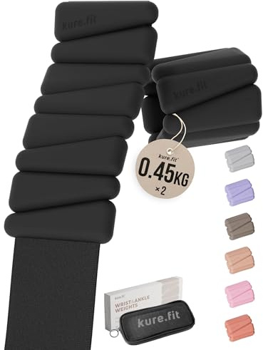 kure.fit Pilates Weight | Wrist & Ankle Weights for Women | Weighted Bangles | 1LB Set of 2