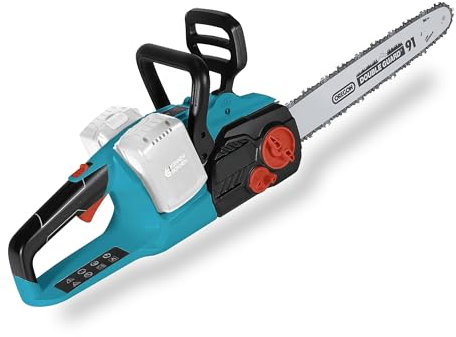 Batteridriven motorsåg KS CS40V-14 nominell spänning 40 (20 + 20) V, arbetshastighet 8 000 varv/min, kedjelängd 35 cm (14 tum), kedjelängd utan verktyg