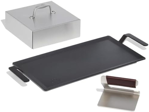 Made in Cookware - Carbon Steel Griddle and Grill Press Set with Half Lid - Professional Cookware - Crafted in Sweden - Induction Compatible